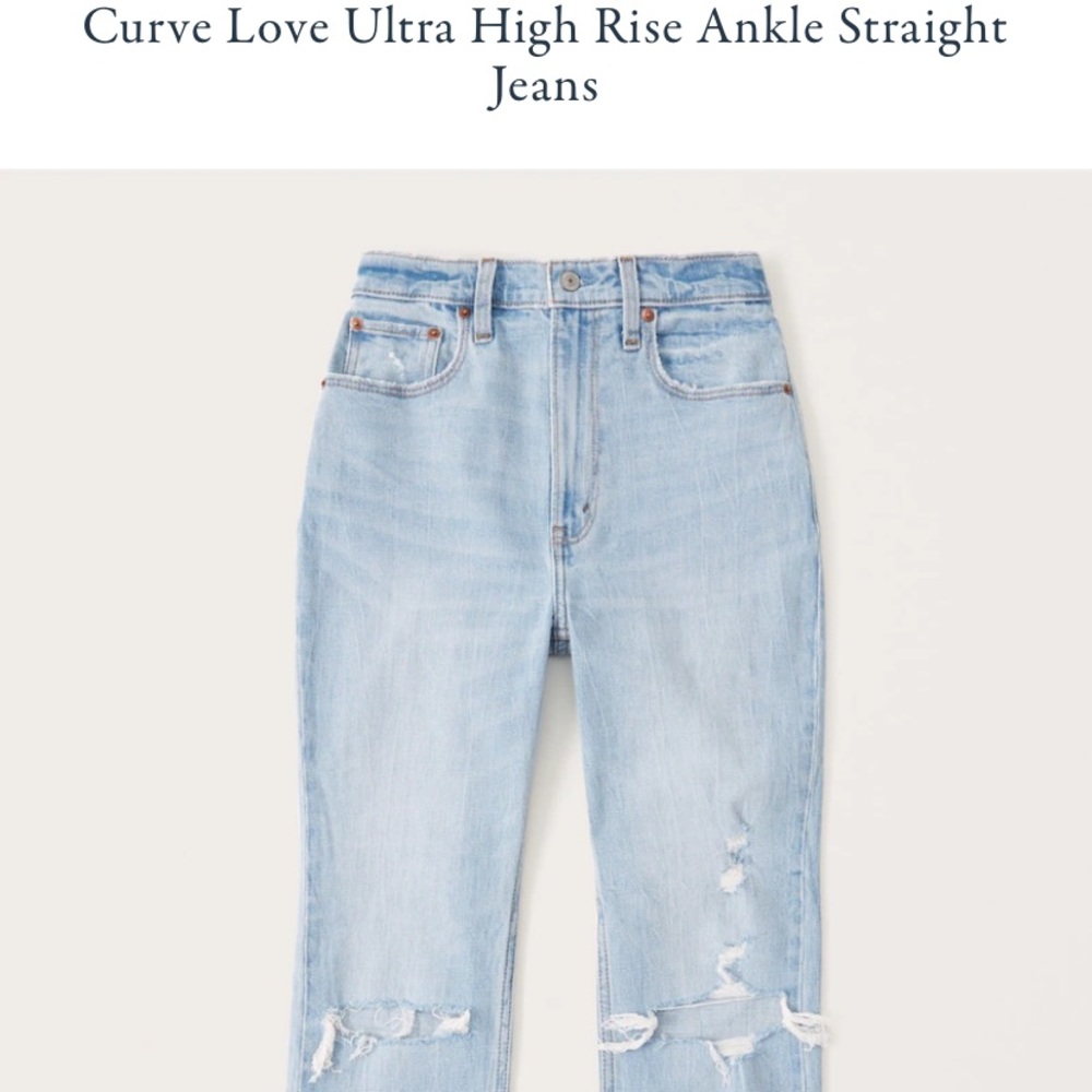 Abercrombie Curve Love Ultra High Rise Ankle Straight Jeans
